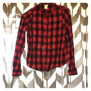 Plaid button down girls